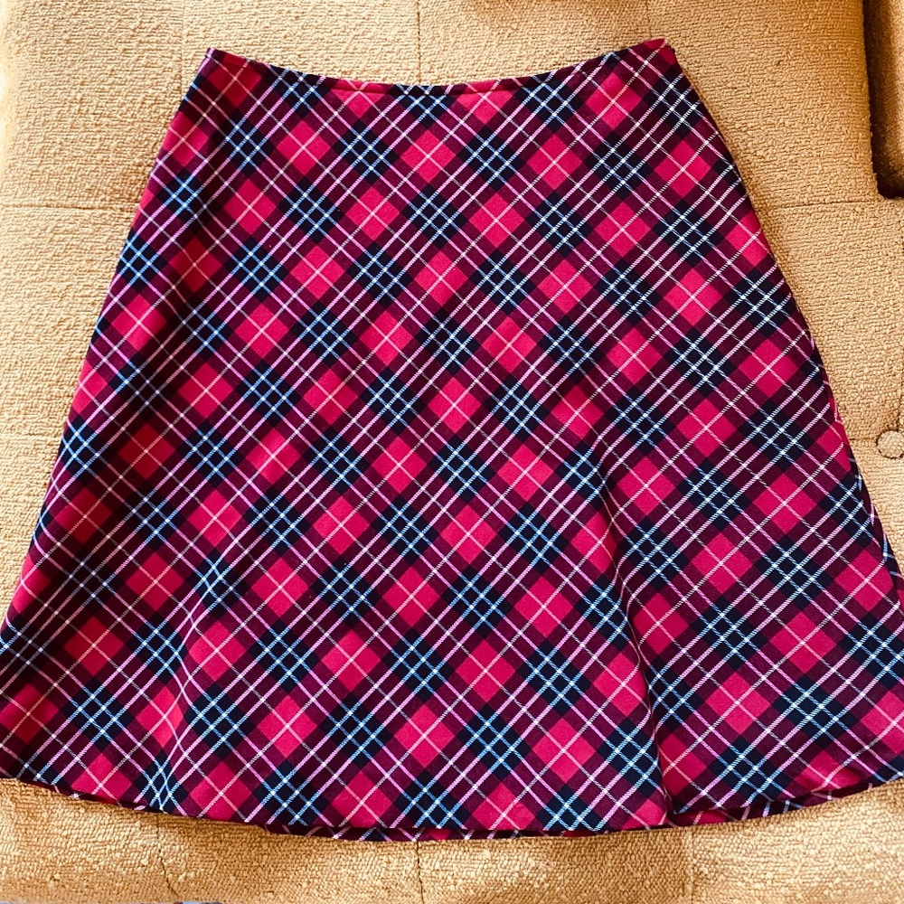 HANNA ANDERSSON Christmas red plaid skirt A-line size 10
